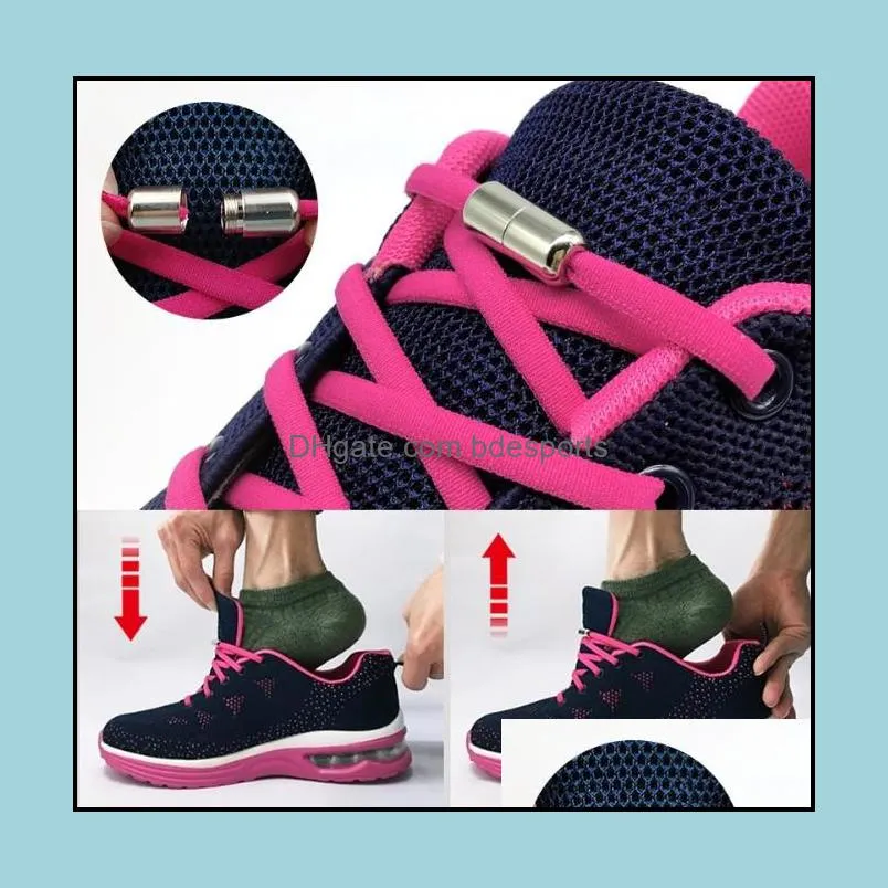 2021 10PIC Elastic No Tie Shoelace Semicircle Shoe Lace For Kids and Adult Sneakers ShoelaceS Quick Lazy Metal Lock Laces ShoeS