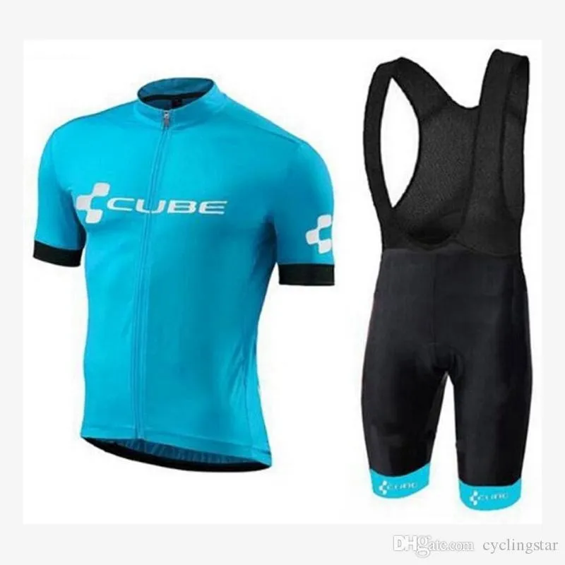 New men CUBE team cycling jersey suit short sleeve bike shirt bib shorts set summer quick dry bicycle Outfits Sports uniform Y20042401