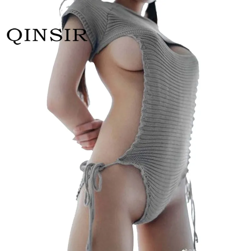 Coser Dişiler Crochet Turtleneck Hollow Triko Yaz Virgin Killer Kazaklar Japon Örme Seksi Backless Kadınlar Kazak 201019