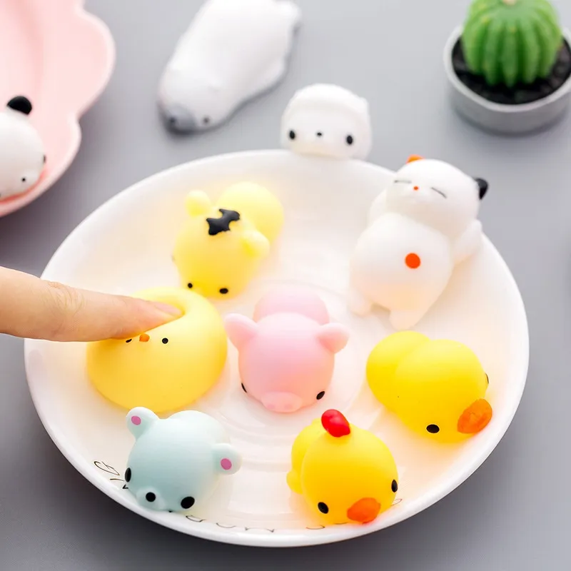Kawaii Mochi Squishy Mini Animal Antistress Ball Squeeze Toys Squishi Rising Stress Relief Toy Pets Fun Gifts Kids