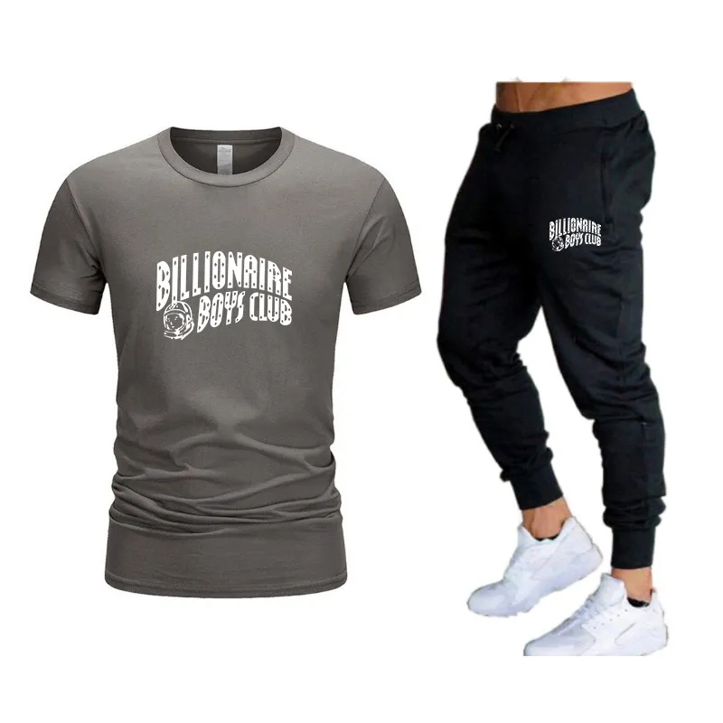 Conjuntos Masculinos Agasalho de Treino de Verão Conjunto de Calças de Camisa de Treino de Marca Casual Fitness Jogger T-Shirt Hip Hop Moda Agasalhos de Treino Masculino