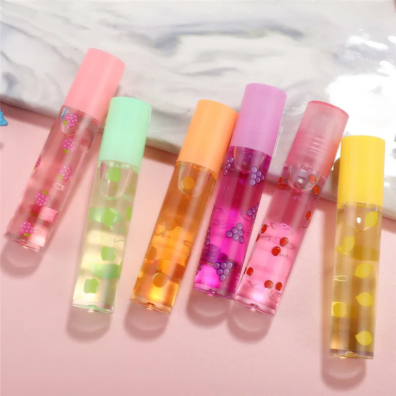 Transparent Fruit Nutritious Lip Gloss Natural Color Change Jelly Liquid Lipstick Moisturizing Lipgloss Cute Lip Oil 20pcs