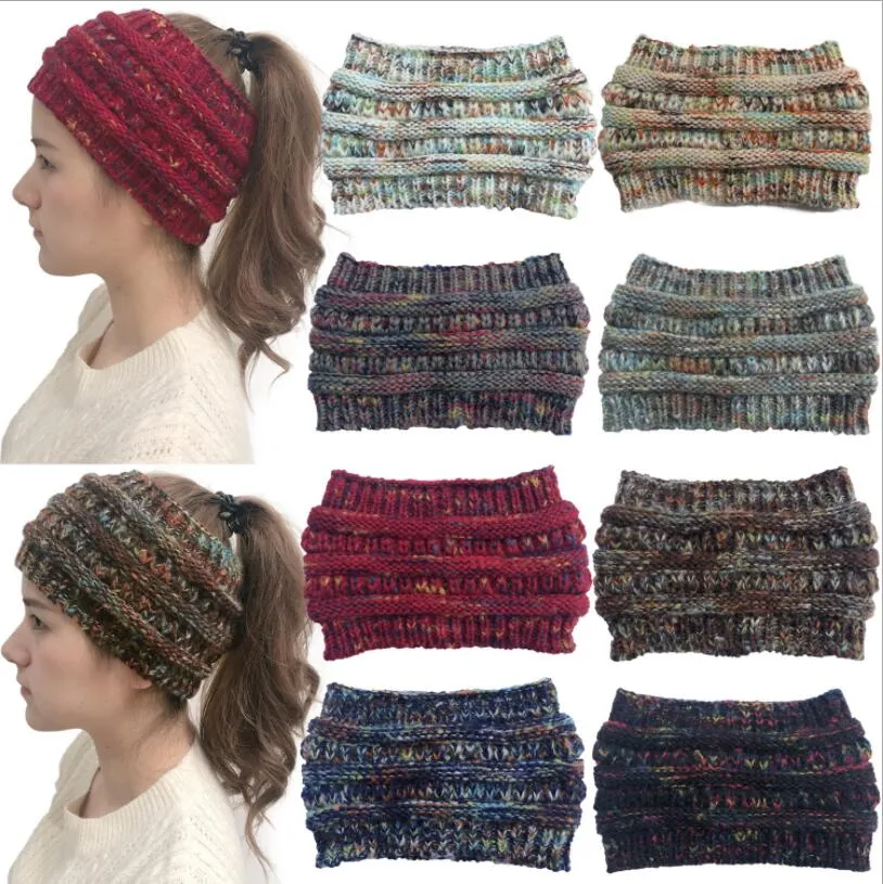 Moda Mulher Kniterd Headband Inverno Beanie Beanie Faixa de Cabelo Crochet Headwear Halloween quente Sólido Hip Hop Hairbands Outdoor Ski Cap Lsk1995