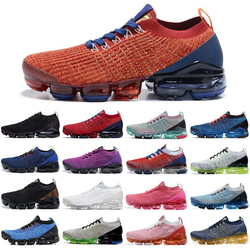 Vapormax flyknit Fly 3.0 vapor 2020 orque Knit 2019 Chaussures de course Triple multi-couleurs CNY pur Platinu Blanc Dusty Cactus minuit marine Hommes Femmes Sneakers