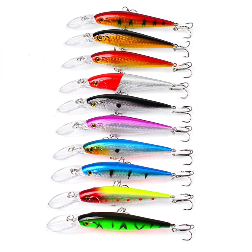 Top walleye Crankbaits Lake Fishing lures 11.5cm 10.5g Minnow Plastic hard  Bait carp Pike Salmon Lure