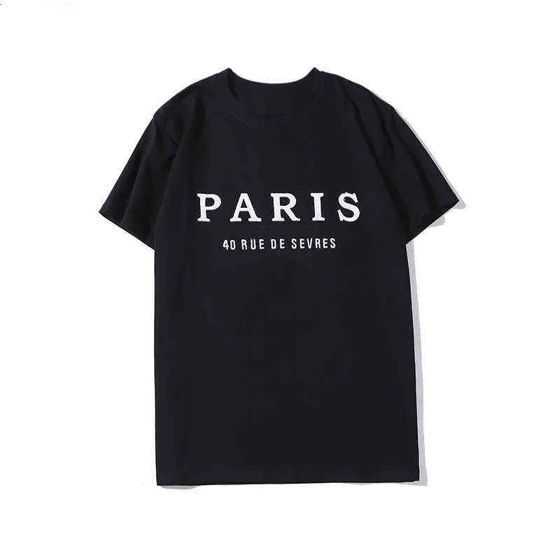 SS Mens Designer T Shirt Fashion Paris Men Women Couples Casual T Shirt Black White Stylist Shirts Size S-XXL