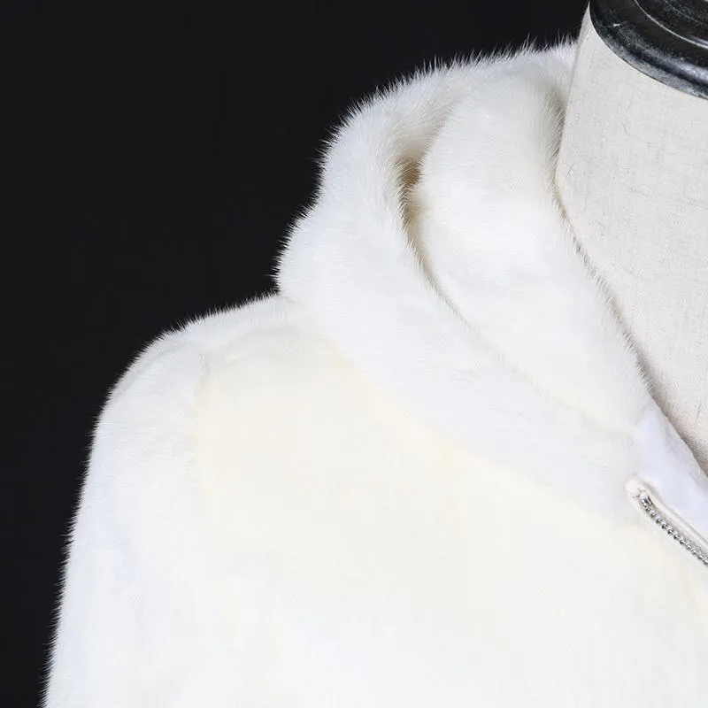 Top Quality White Faux Fur Hooded Zip mens fur coat for Men Warm and Stylish Outwear in Plus Sizes S 4XL