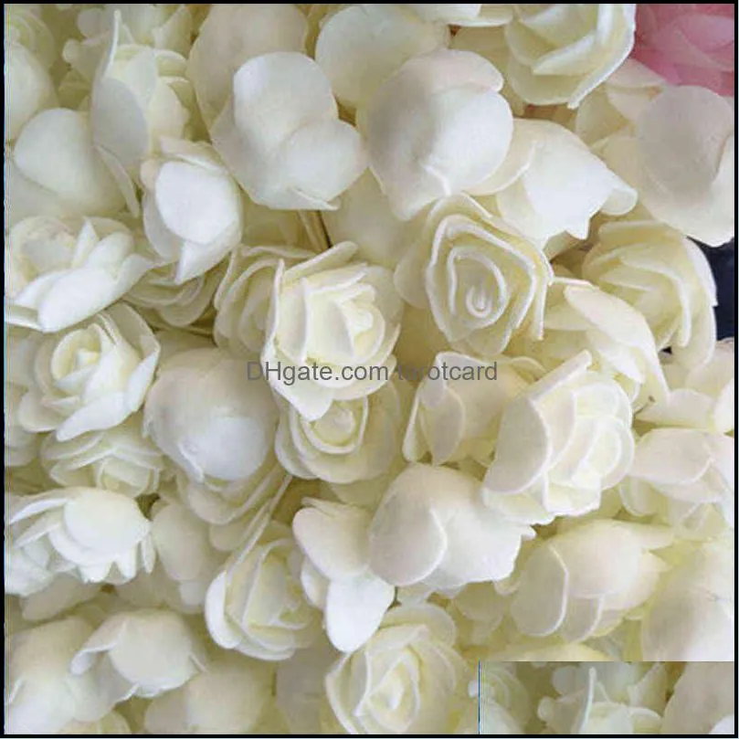 500pcs 3cm Mini Artificial PE Foam Rose Flower Heads For Wedding Home Decoration Handmade Fake Flowers Ball Craft Party Supplies