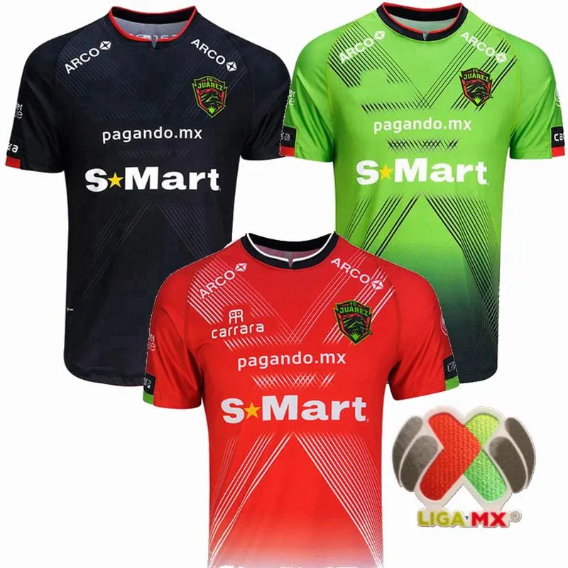 20 21 hombres Liga MX Juárez FC Soccer Jersey 2020 Inicio Green 3rd Rojo Camisetas de fútbol para uniformes de fútbol Maillot de Foot