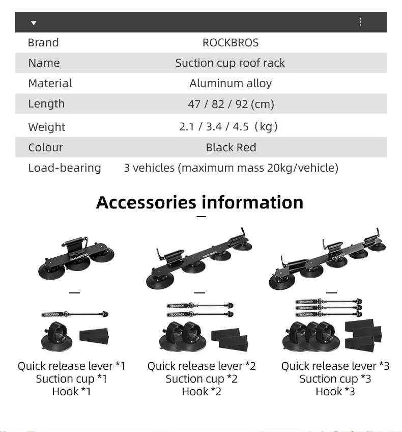 Rockbros Bike Bicycle Rack sug Tak-toppbil S Quick Install tak MTB Mountain Road Accessory 220208200N