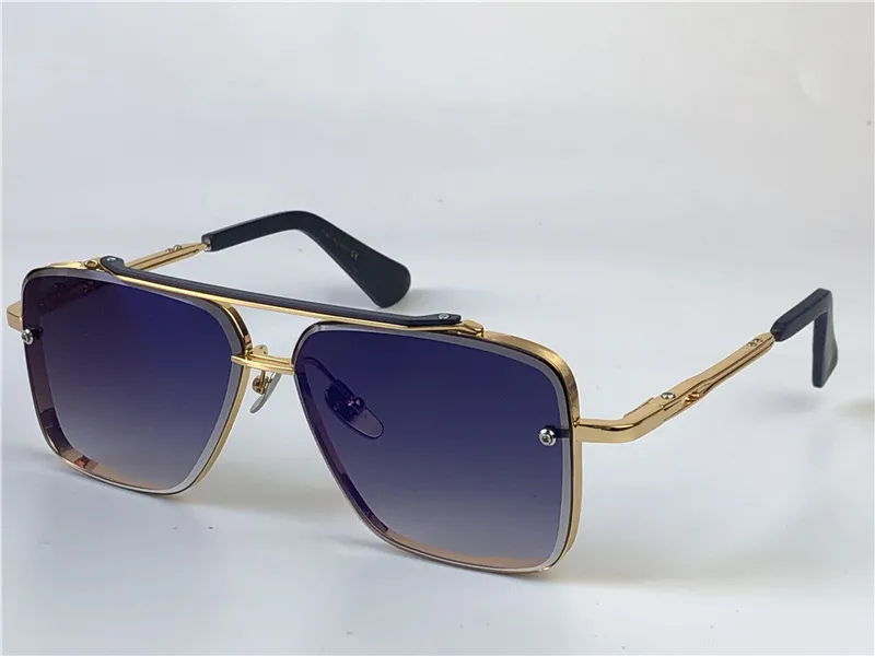 sunglasses men design metal vintage eyewear fashion style square frameless UV 400 lens with case