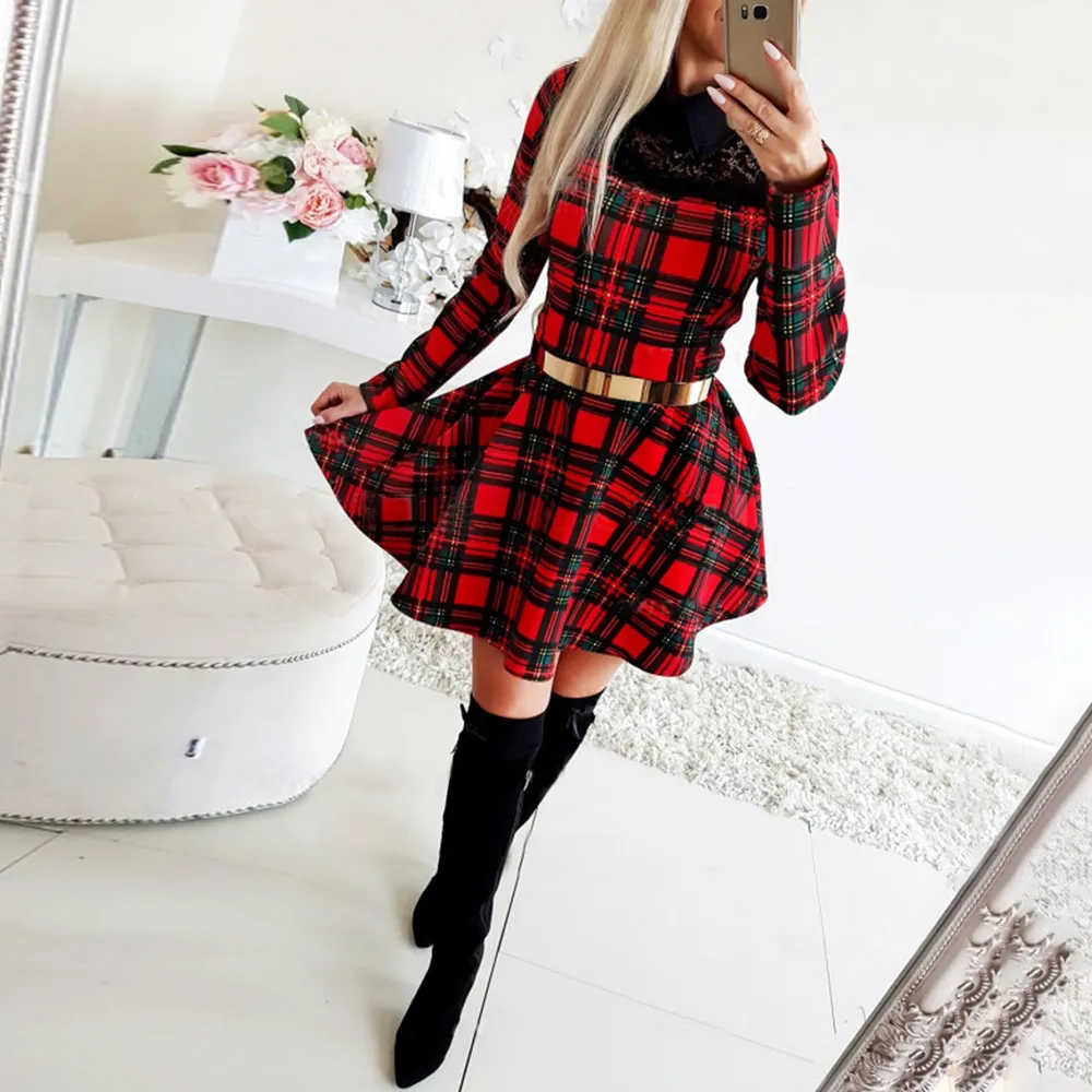 Vestido escocés mujer sale