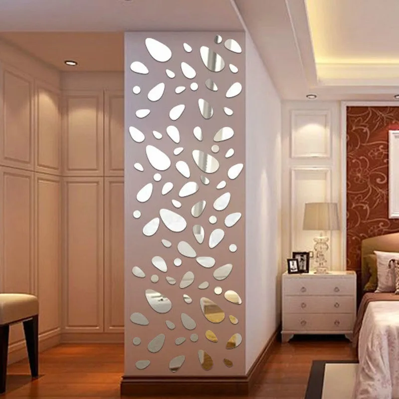 Removable Acrylic Mirror Setting Wall Sticker Decal For Home Living Room Bedroom Decor TV