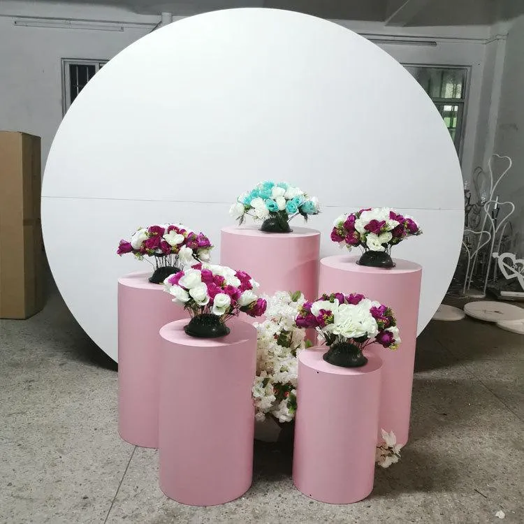 Party Decoration Grand Event Stage Wedding Baby Backdrops Metal Props Circular Column Cylindrical Dessert Table Flower Balloon Crafts Arch