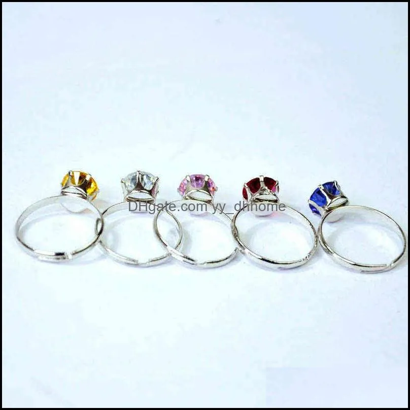 50Pcs Fashion 1.2 Carat AAA Zircon Engagement Rings Lots For Women Girls Wedding Ring Austrian Crystal Jewelry Wholesale LR4060 220115