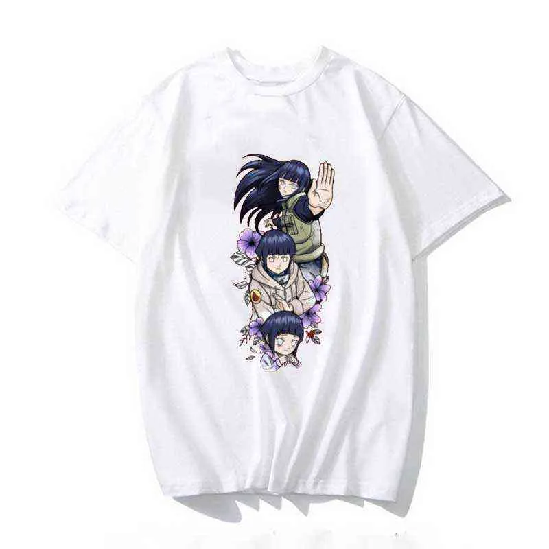 Hyuga Hinata Anime T-shirt Hommes Col Rond Coton Tops Dessin Animé Karaté Graphique Mode Imprimé T-shirts Chemise Unisexe Harajuku Tee Homme G1222