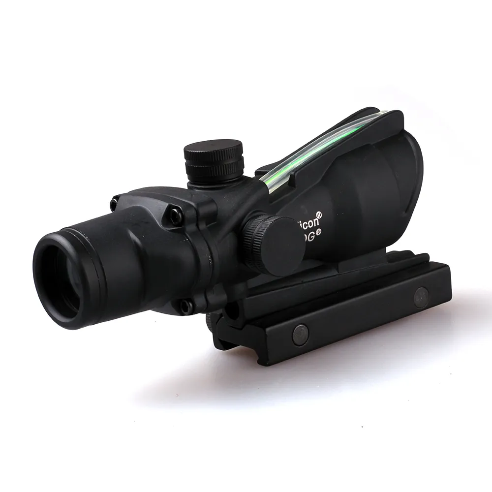 Trijicon Acog 4x32ファイバーサイト光学戦術的な観光スポットライフルスコープクロスハンターハンチング顕微鏡ブラック