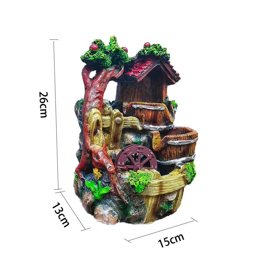 Resin Waterfall Fountain Gifts Tabletop Simulation Zen Meditation