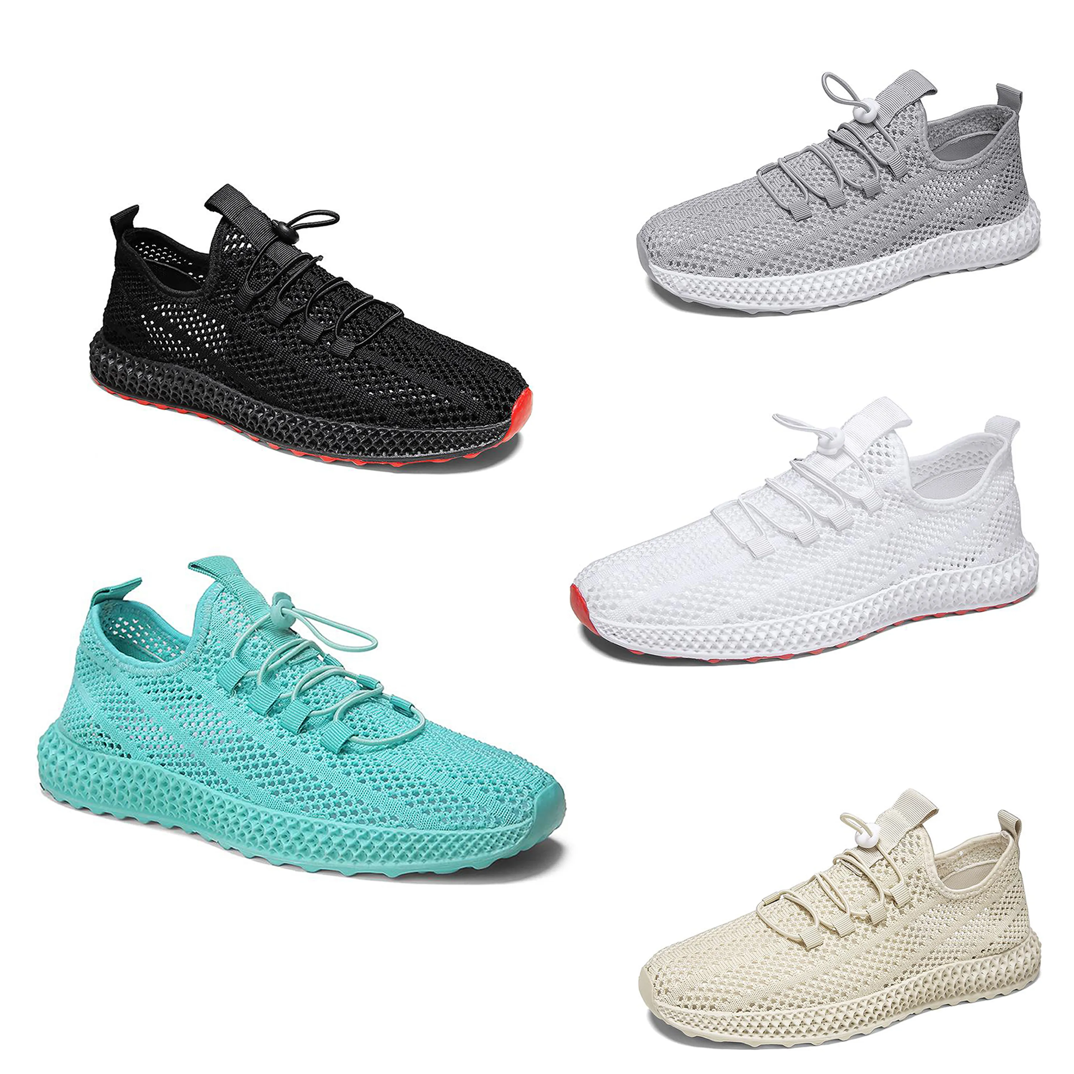 Running Schoenen Lente Zomer Mens Womens Sneakers Wit Blauw Grijs Zwart Ademend Outdoor Wear Mes