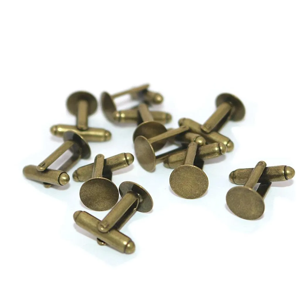 8mm tie clip sale shipping 100pcs fashion round metal cufflink backs cuff link backs blanks plate findings cfflink 10mm 12mm 16mm