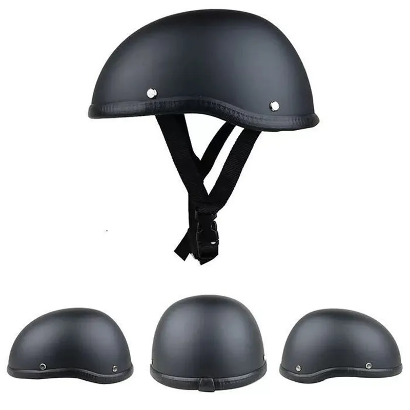 Motorhelm Voor Harley Vintage Half Face Helm Voor Mtb Bike Cruiser Scooter Mat Zwart Helmen Accessoires Casco Moto