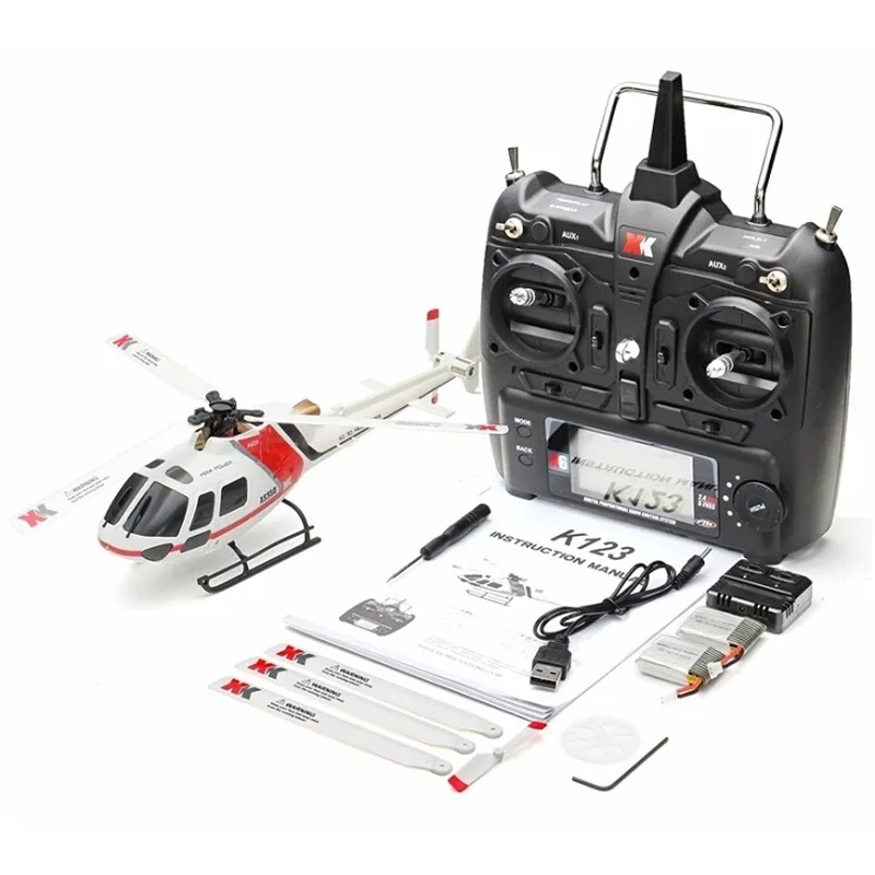 XK K123 6CHブラシレスAS350 RCヘリコプター3D6Gシステム RTF