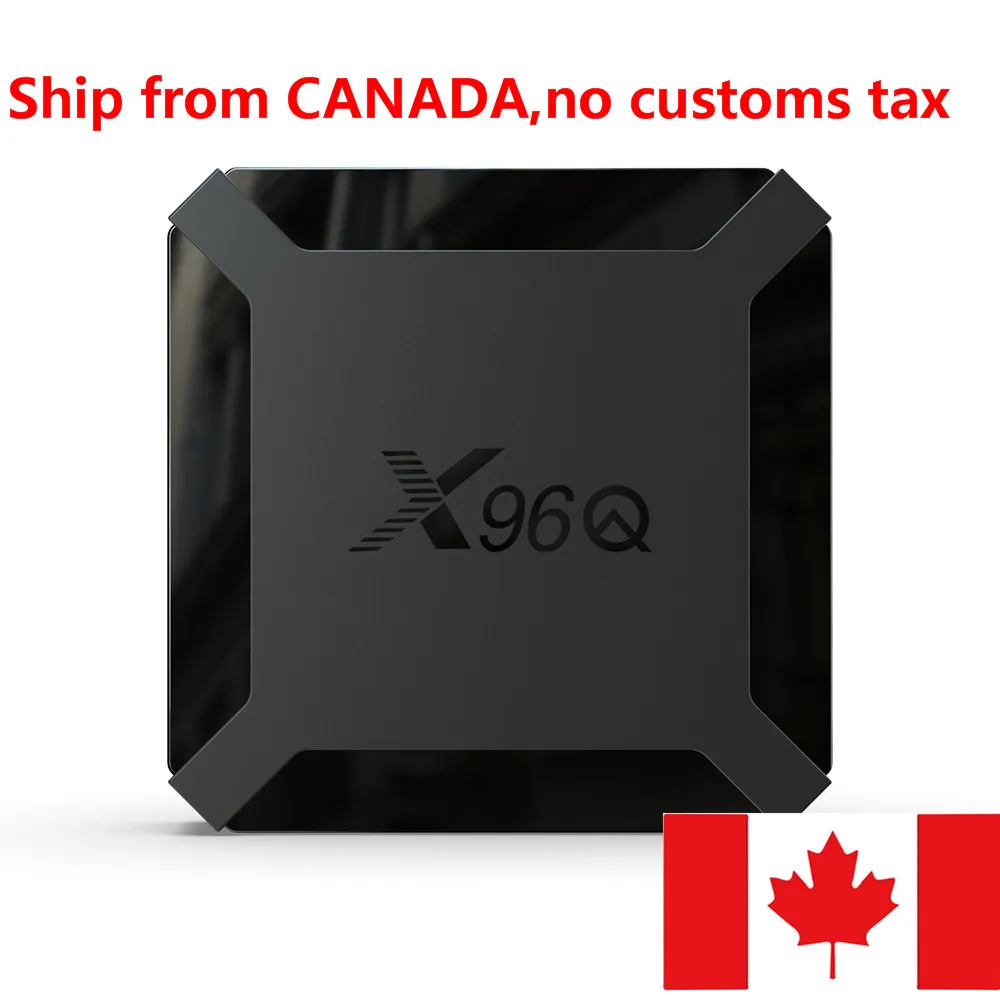 Skicka från Kanada X96Q TV -låda Android 10 OS AllWinner H313 Quad Core 1 GB 2GB RAM 8GB 16GB ROM 2.4 GHz WiFi 4K Smart