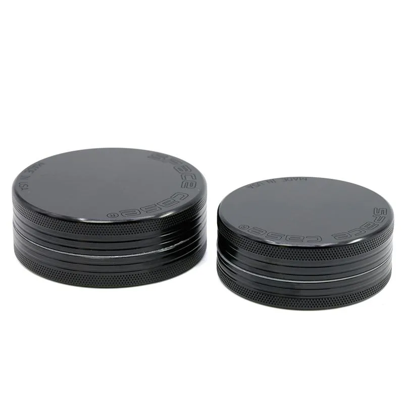 2 layers Aluminum space case tobacco 63mm 55mm smoking cigarette detector grinding smoke Grinder Fit Dry Herb