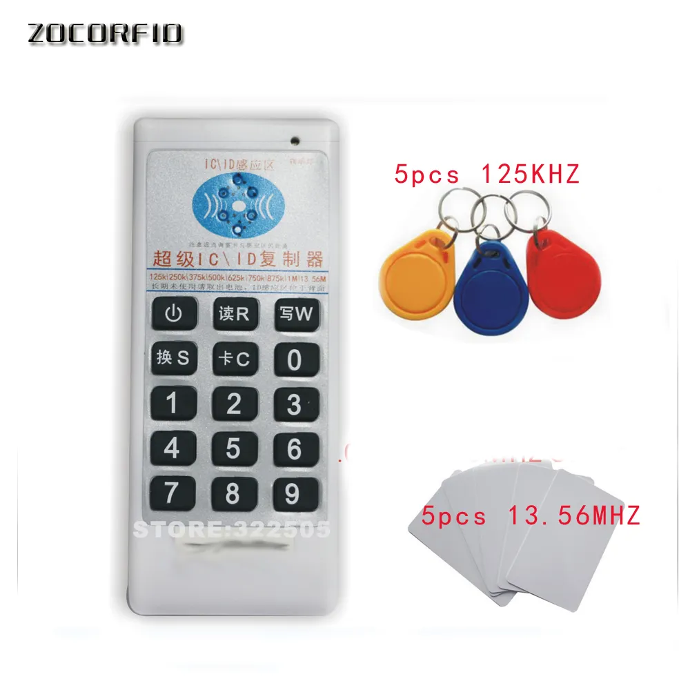 Handheld 125KHz-13.56MHZ Copier Duplicator Cloner RFID NFC IC leitor de cartão escritor + 5pcs 125KHZ + 5pcs 13,56 cartões