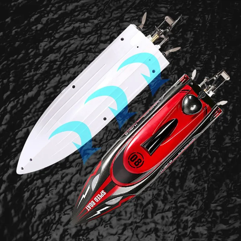 Nyaste RC -båt HJ808 25 km/h 2,4 g hög hastighet Remote Control Racing Ship Water Speed ​​Boat Barn Model Toy Premium Kvalitet