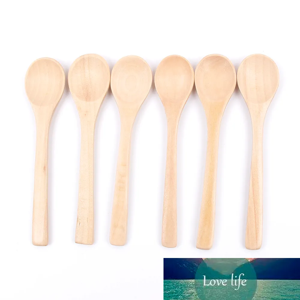 Nuevo 6 unids/lote 12,6 CM onda Mini cuchara de madera cubiertos herramienta de cocina sopa postre café agitar helado postre niños Sp