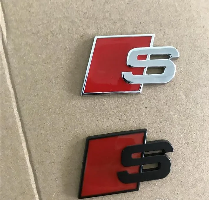 thumbnail image 2 of Gloss Black Audi Quattro Rear Logo Emblem - S-Line / Sline Lettering Badge, Tuning & Styling Part 2 of 2