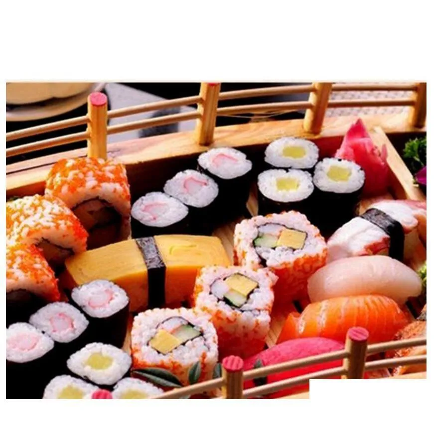 new japanese wooden wood cuisine sushi bridge boats pine creative sushi sashimi plate platter sushi tableware decoration ornament