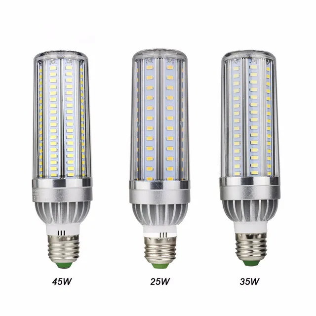 Meilleur LED haute puissance maïs léger 25W 35W 50W Bougie Ampoule 110V E26 / E27 Ampoule LED Aluminium Ventilateur Pas Flicker Lumière 2835