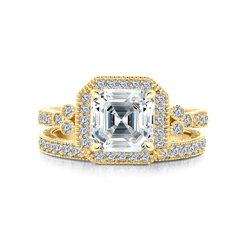 AINUOSHI - Anillos De Compromiso De Moissanita De 1/2/3/4