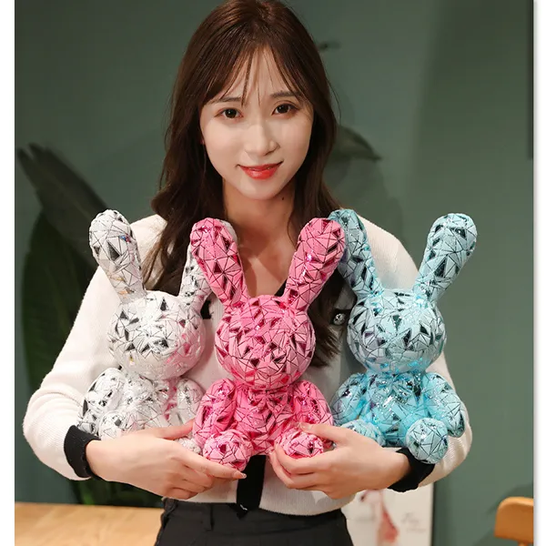 Fyllda djur tecknade plysch leksaker ins söta godis kanin kanin björn snygg baby fylld docka kudde födelsedaggåva till tjej