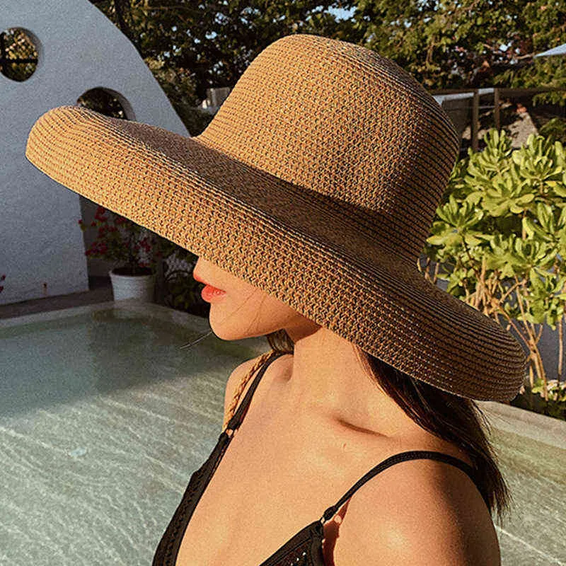 G220301 Womens Straw Sun Hats Lightweight Outdoor Beach  display picture 1