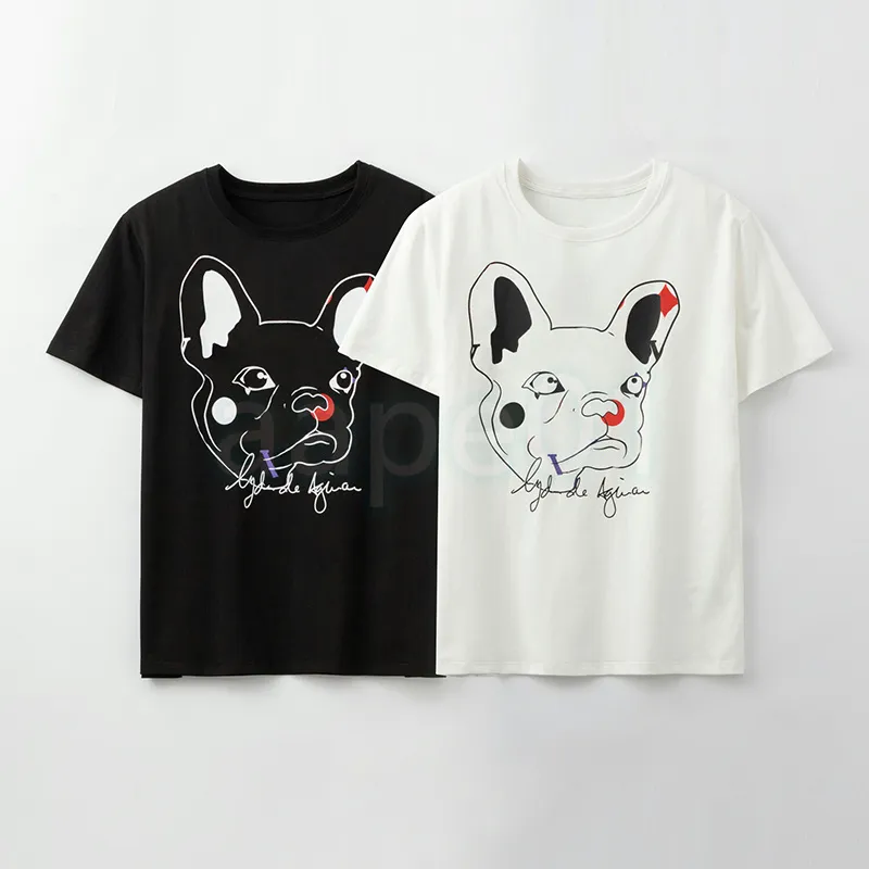 Fashion Mens Designer T-shirt Young Boys Modèle de chien Print Tees Tee Couples Hip Hop Style Tops SIZE S-2XL