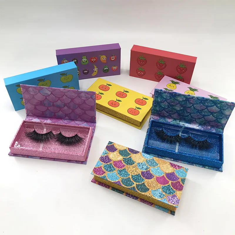 New Design Eyelash Caixa de Embalagem 25mm Cílios Falsos Caixa de Lash Magnética 100% Handmade Long Natural 3D Mink Lashes