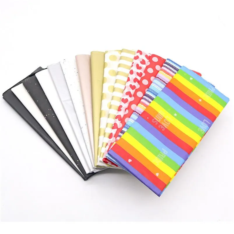 10 Blatt/Los 50x66 cm Regenbogen bedrucktes Seidenpapier Weihnachten Geschenkpapier Handwerk Geschenkpapier Hochzeit Party Home Decor jllPwO