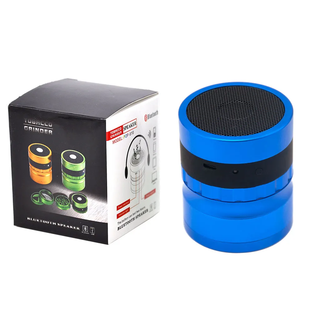 Cournot Premium Bluetooth Kuru Herb Tütün Öğütücü Ile Mini Hoparlör Kutusu Kapağı Çok Fonksiyonlu Ot Kırıcı Spice Biber Muller Müzik