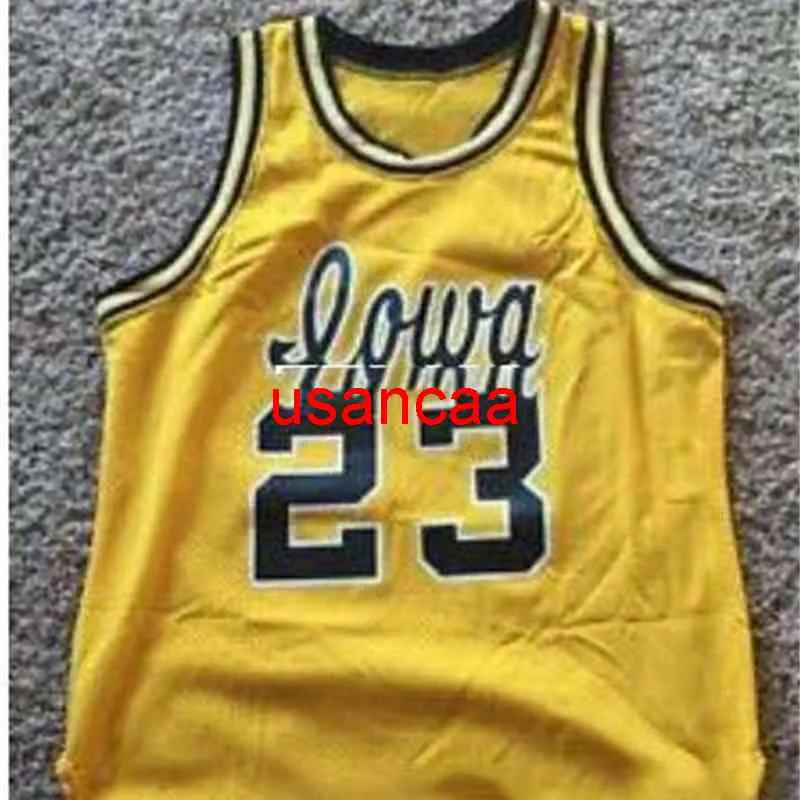 personnalisé XXS-6XL Vintage Men # 23 Roy Marble Iowa Hawkeyes réel maillot complet de broderie College ou personnalisé n'importe quel maillot de nom ou de numéro