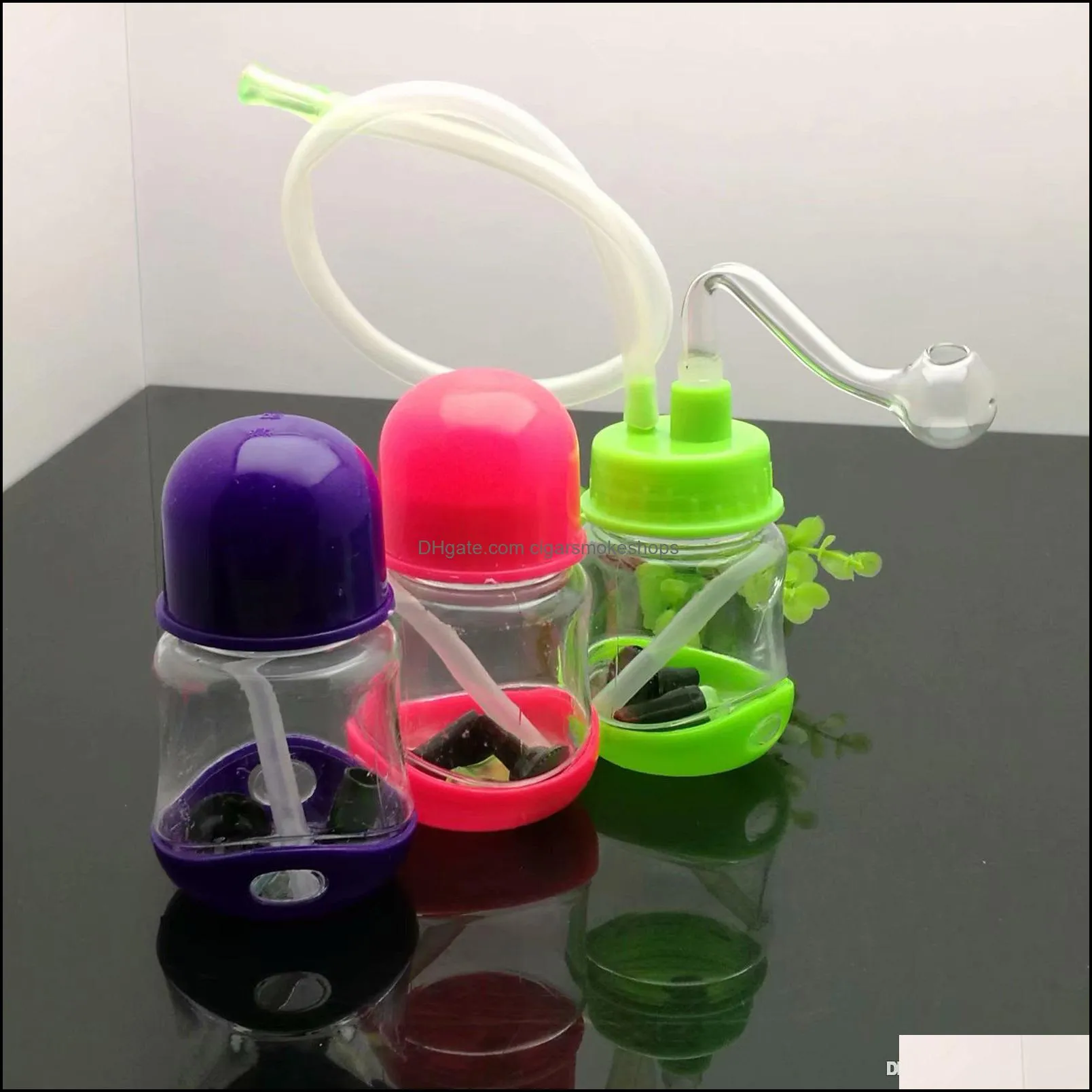 Coloured plastic mini water pipe Glass Bongs Glass Smoking Pipe Water Pipes Oil Rig Glass Bowls Oil Burner