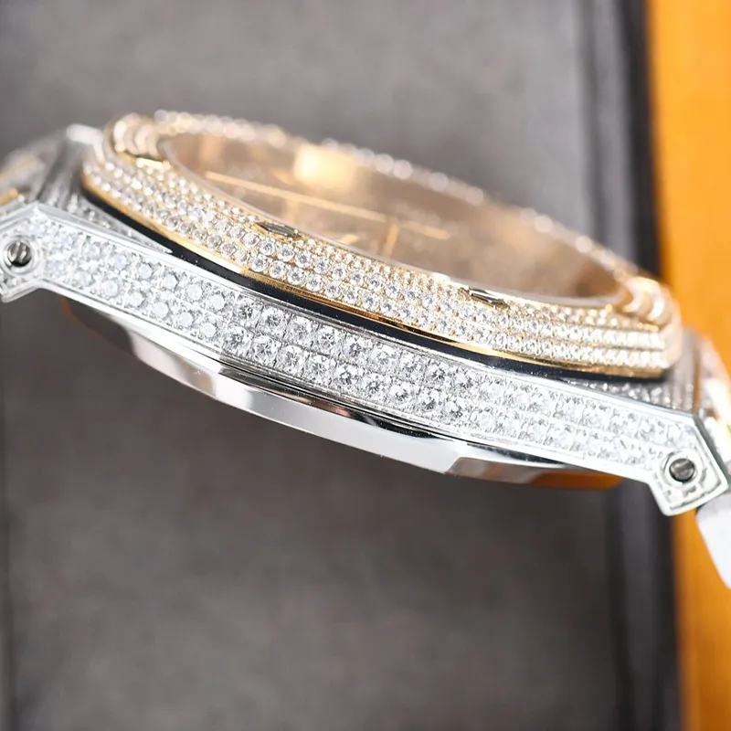 Diamond Watch 40MM Automatic Mechanical Watches For Men Sapphire WristWatch Waterproof WristWatches Diamonds Bezel Montre de luxe Gift