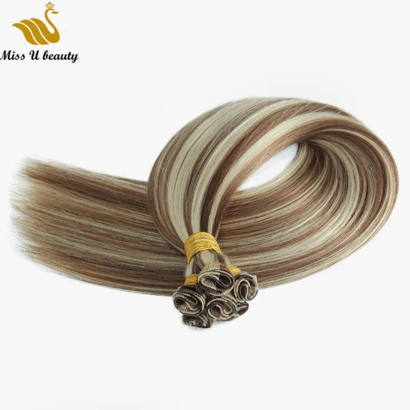 Human Hair Bundles HandTied HairExtensions 9pcs weft per bundle 150gram HandTie HairWeft 12-24inch Cuticle Aligned Healthy309K