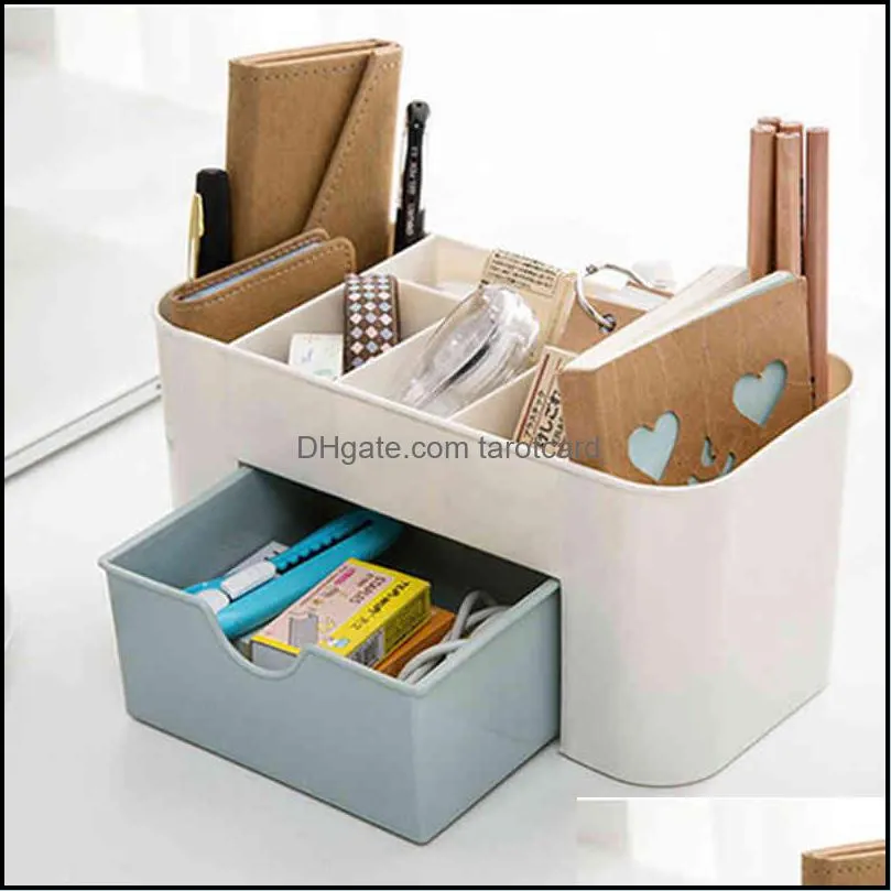 PP Desktop Cosmetic Box Small Drawer Plastic Table Makeup Case Bathroom Jewelry Storage Boxs Home Multi-function Makeups ZXFHP1001