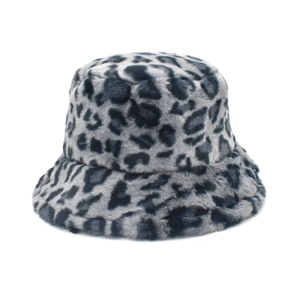 Winter warm Bucket Hat leopard Fisherman hats plush Basin Cap Women Men outdoor Casual caps mens boys girls Fashion Accessories NEW