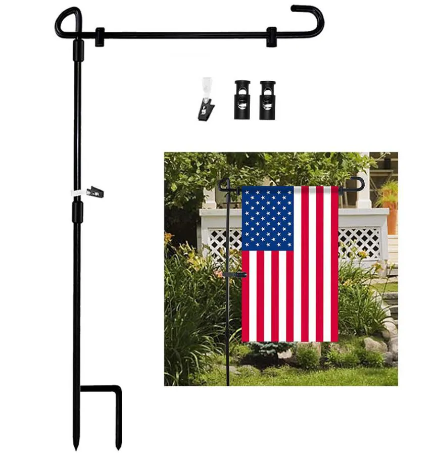 Tuin Vlag Flagpole Metalen Tuin Vlag Stand Black Flag Pole Christmas Banner Houder Outdoor Yard Flags Pole Garden Decoraties BT865