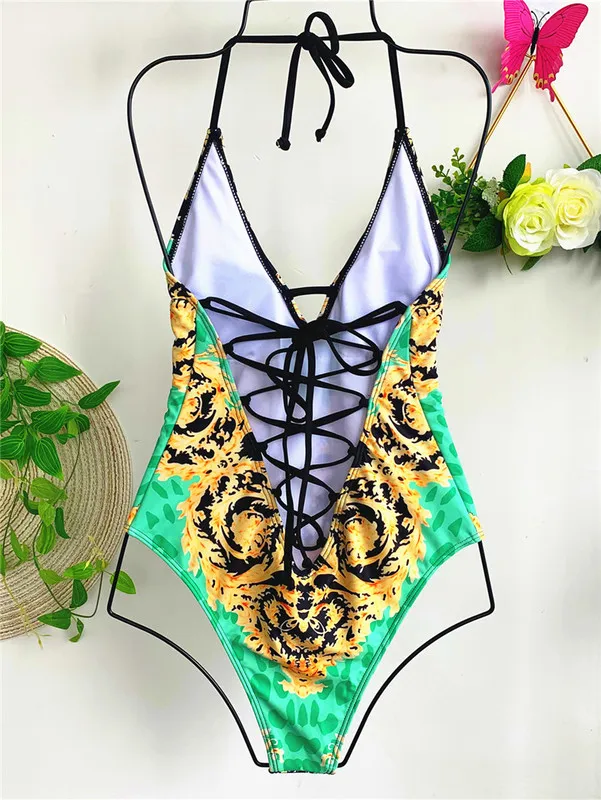 Bandage Designer Swimwear Padded Push Up Women`s One-piece Suits Outdoor Beach Swimming Travel Vacation Must Wear
