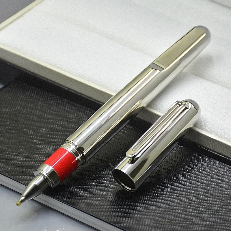 Top Luxury Gift Pen High quality M series Magnetic shut cap Rollerball pen Ballpoint pens Silver and Gray Titanium Metal Stationer245p